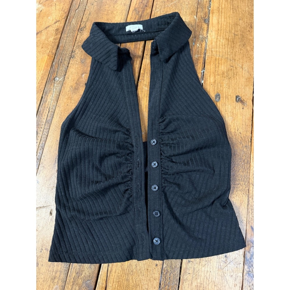 Garage Halter Crop Top Womens XS Y2K Ribbed Coquette Indie Sleaze Going Out